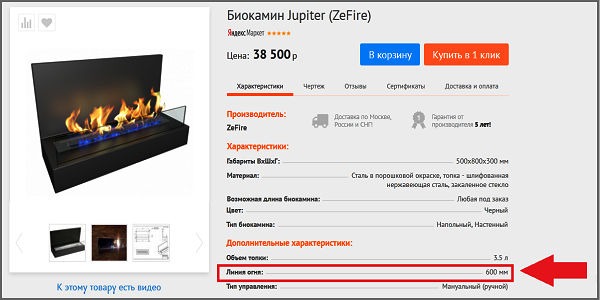 Пылающие прорези в 600-700 мм рассчитаны на площадь не меньше 15-20 м².